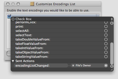 Setting target and action in Interface Builder