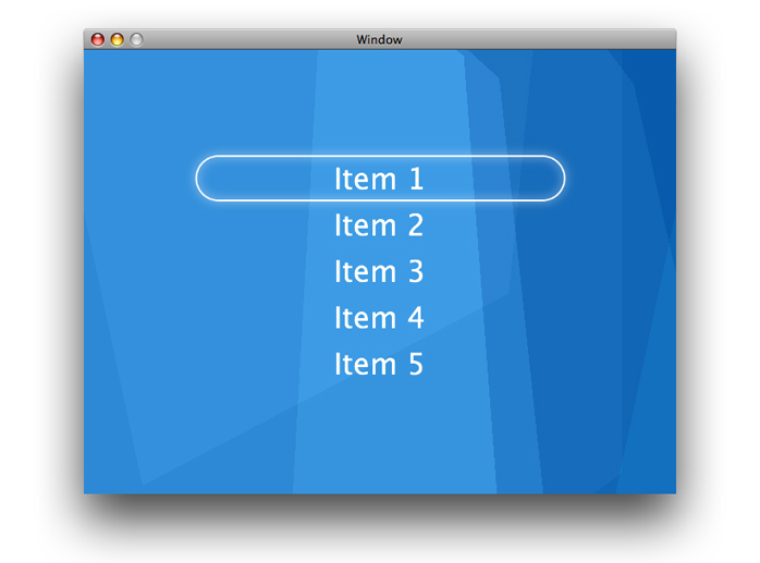 Core Animation Menu Interface