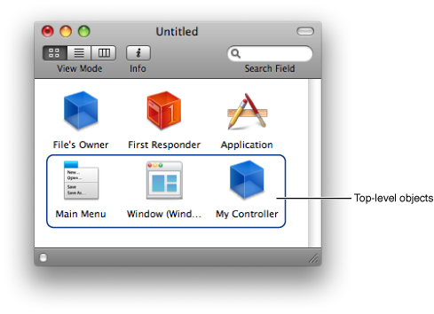 Top-level objects in a nib file
