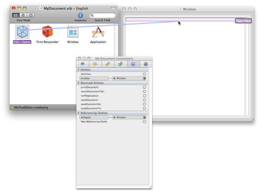 Connect the text view outlet of the File's Owner