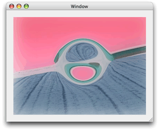 The image after applying the hue adjustment, gloom, and bump distortion filters