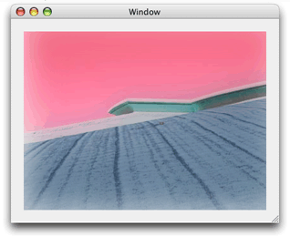 The image after applying the hue adjustment and gloom filters