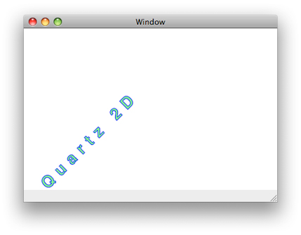 Text drawn using Quartz 2D functions