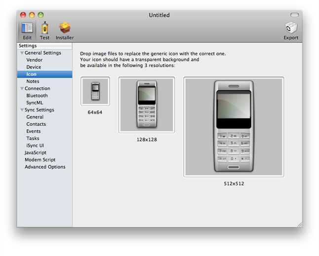 iSync Plug-in Maker application