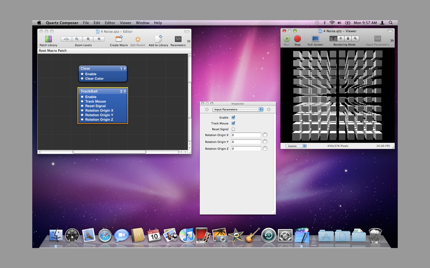 Quartz Composer editor window