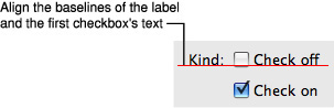Checkbox spacing