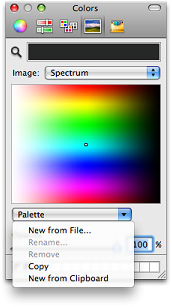 A command pop-down menu