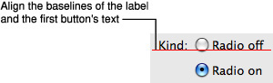 Radio button spacing