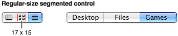 Segmented control dimensions