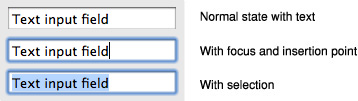 Full-size text input field dimensions