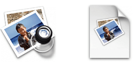 Icons for the Preview application and a Preview document