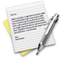 The TextEdit application icon makes it obvious what this application is for