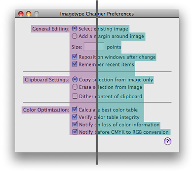 Center equalization in a preferences dialog