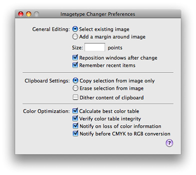 Preferences dialog example