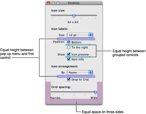 Layout dimensions for a utility window with small controls