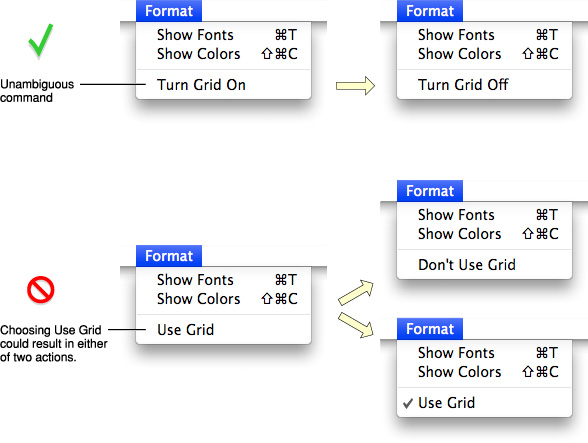 Avoid ambiguous toggled menu items