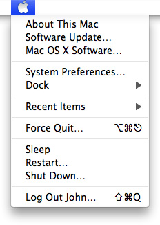 The Apple menu