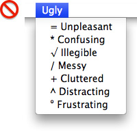 Don’t use arbitrary symbols in menus