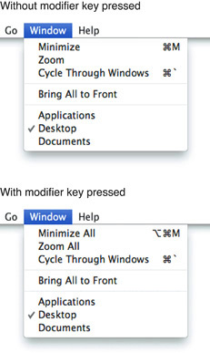 Dynamic menu items
