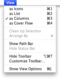 A View menu