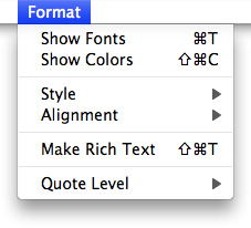 A Format menu