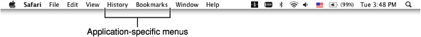 Application-specific menus in Safari