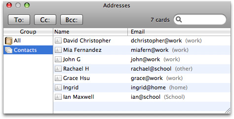 People Picker window as used in Mail