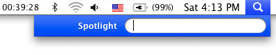 The Spotlight icon and search field