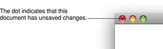 The close button in its unsaved changes state
