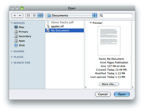 An Open dialog